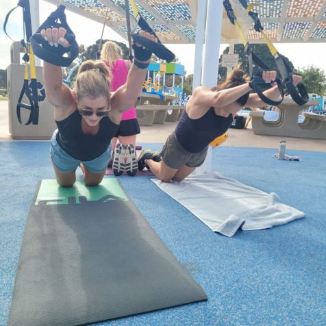 group strength training outside in San Diego with Wired Fitness